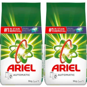 Ariel Detergent Powder, Pack Of 2 x 9kg Green