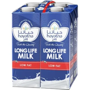 Hayatna UHT Low Fat Long Life Milk 1Lt x 4 x 3