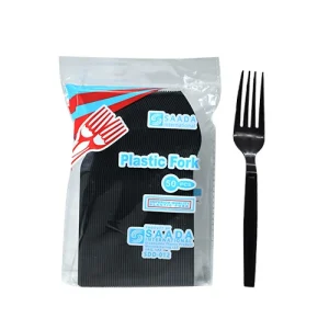 Saada Plastic Fork Black  50 Pieces