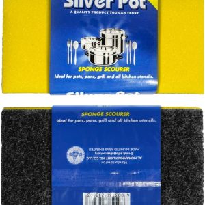 Silverpot Big Size Rg04 Black Scourer And Sponge Single Pack, Sponge Size 13x6.6x4.6cm
