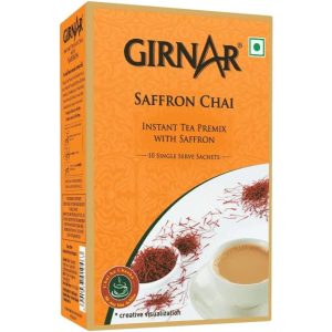 Girnar Zafran Karak Premix Chai 3 In 1 Instant Tea With Saffron, 10 Sachets, 140 Grams